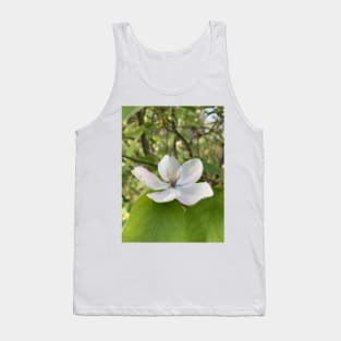 a white flower Tank Top